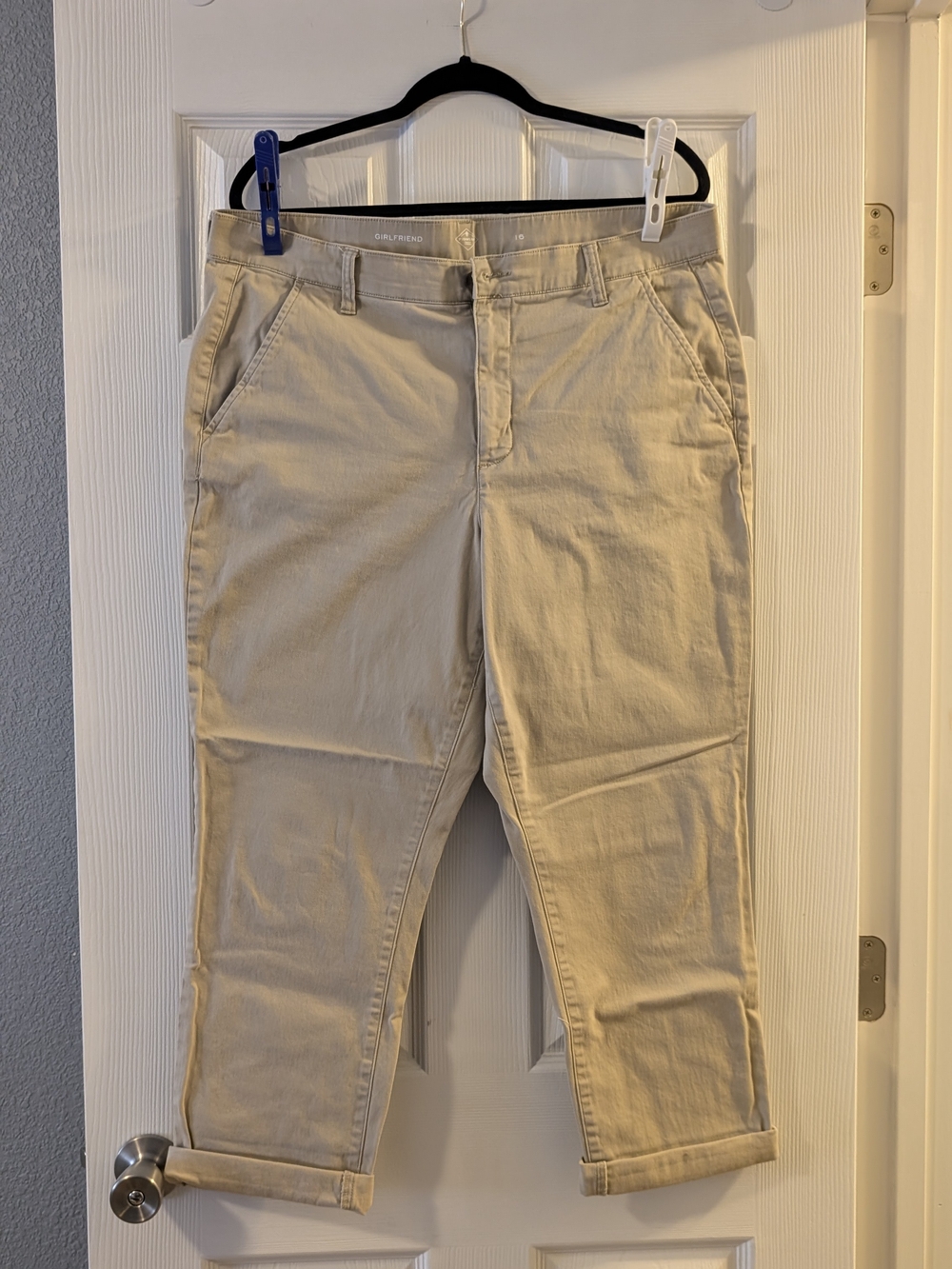Cropped Khaki Casual Chinos